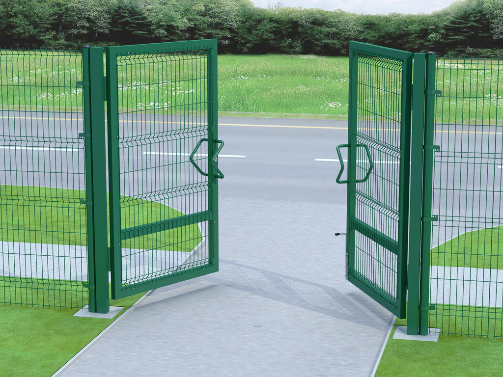 Распашные ворота со стальной рамой из Т-профиля изготавливаются в самом популярном размере с использованием столбов 100 × 100 мм. Подходят как для загородного дома, так и для объектов индустриального назначения.